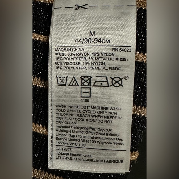 Banana Republic Sleeveless Metallic Stripes A-line Midi Sweater Dress Navy/Gold - Picture 12 of 12